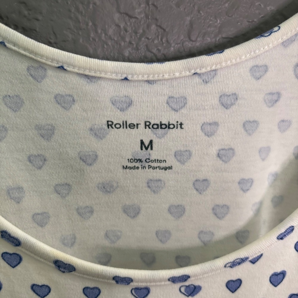 Roller Rabbit Cotton Nightgown Medium Blue Heart Print Sleeveless Sleep Dress - Picture 4 of 5